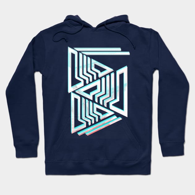 Geometric triangle popart blue Hoodie by carolsalazar